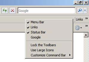 Unlocking toolbars in IE